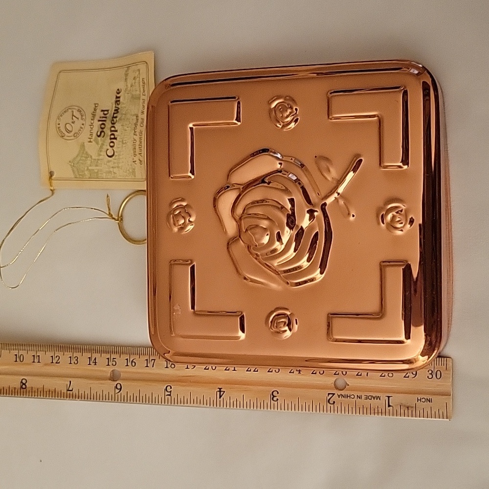 Olive & Thyme Copper Rose Mold.  Copper exterior, Nickel interior lined.